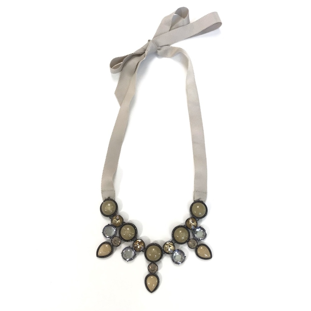 Women’s Beaded Ribbon Statement Necklace